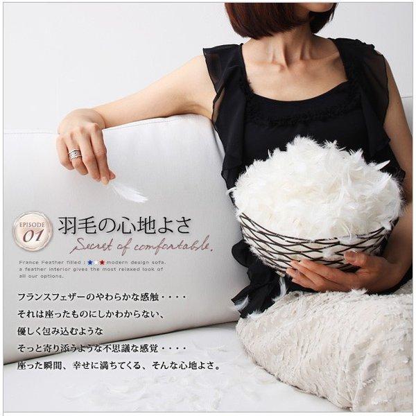 ソファー フランス産フェザー入りモダンデザインソファ 幅145cm |  | 03