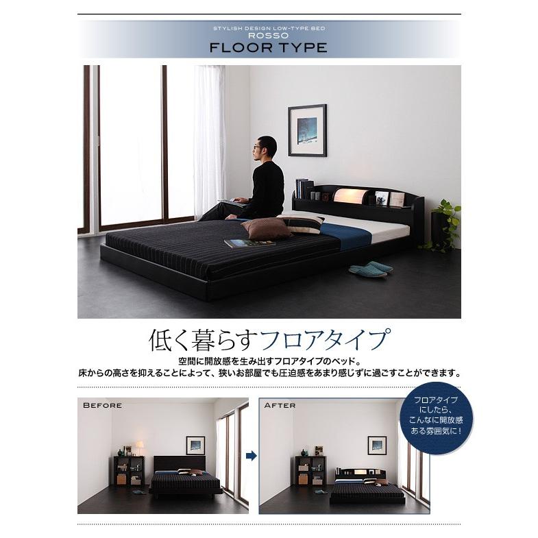 照明・棚付きフロアベッド ラテックス入り国産ポケットコイルマットレス セミダブル |  | 03