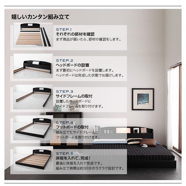 照明・棚付きフロアベッド ラテックス入り国産ポケットコイルマットレス セミダブル |  | 07