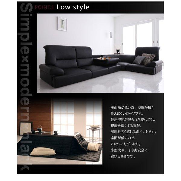 シンプルモダンシリーズ ハイバックフロアコーナーソファ BLACK