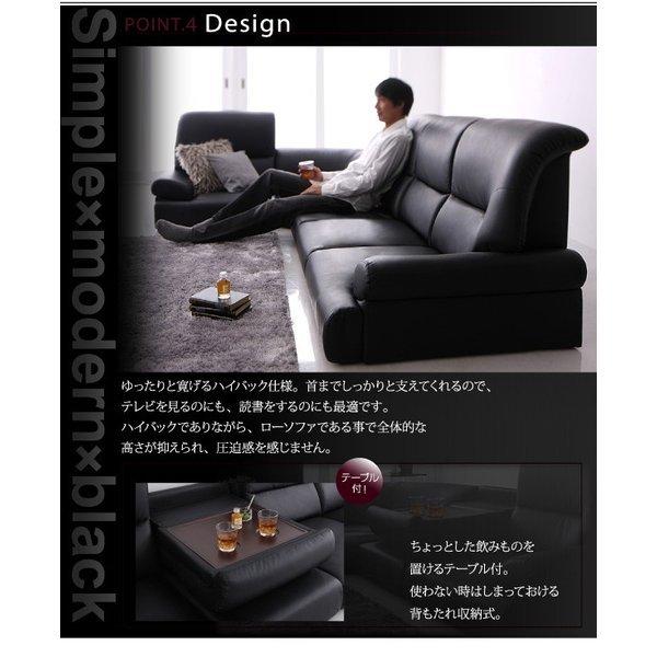 シンプルモダンシリーズ ハイバックフロアコーナーソファ BLACK