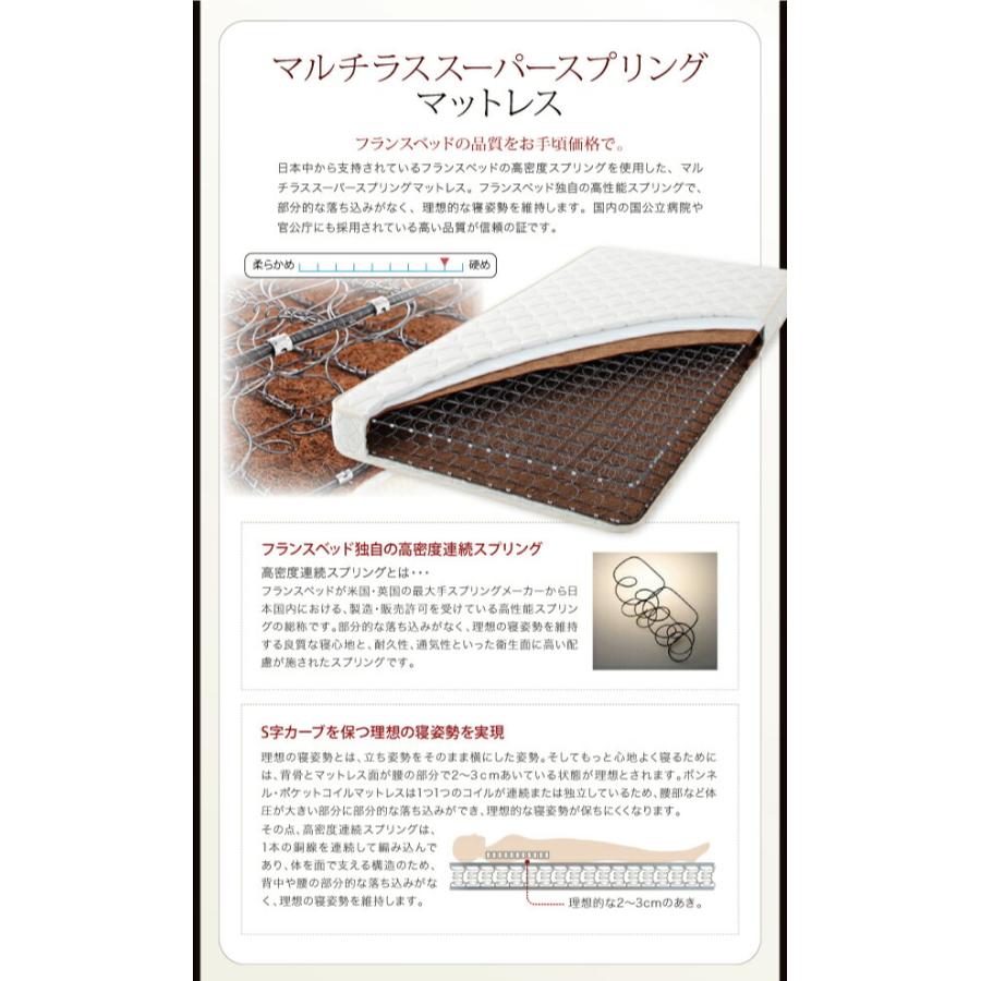 フロアベッド ダブル フランスベッド マルチラススーパースプリングマットレス付 | フランスベッド | 16
