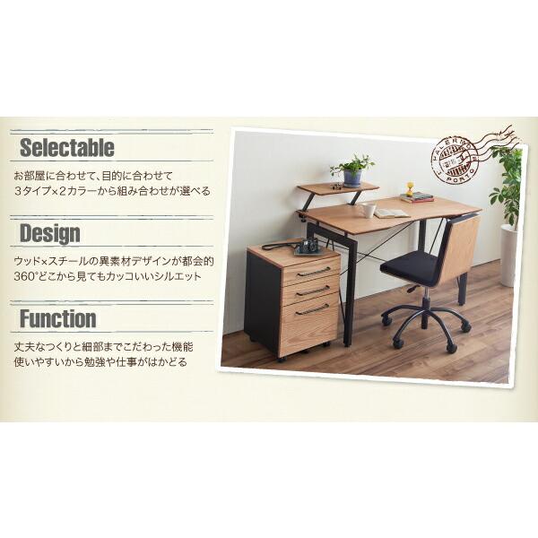 デスク ワゴン セット 120 2点セット(デスク+ワゴン) W120 在宅ワーク コンパクト 省スペース |  | 02