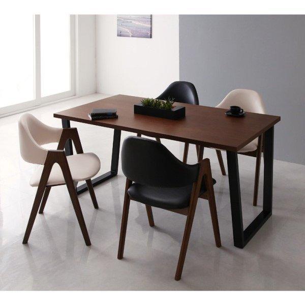 ダイニング 5点セット(テーブル+チェア4) W120 天然木 ウォールナット モダン |  | 14