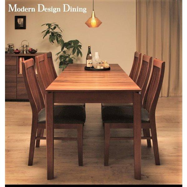 ダイニング 7点セット(テーブル+チェア6脚) W120-180 : LANRAN