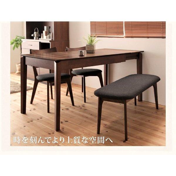 【アウトレット品】エクステンションテーブル・チェア４脚・ベンチ ６点セット 12129 ダイニング 6点セット(テーブル+チェア4脚+ベンチ1脚) W120-180 天然木