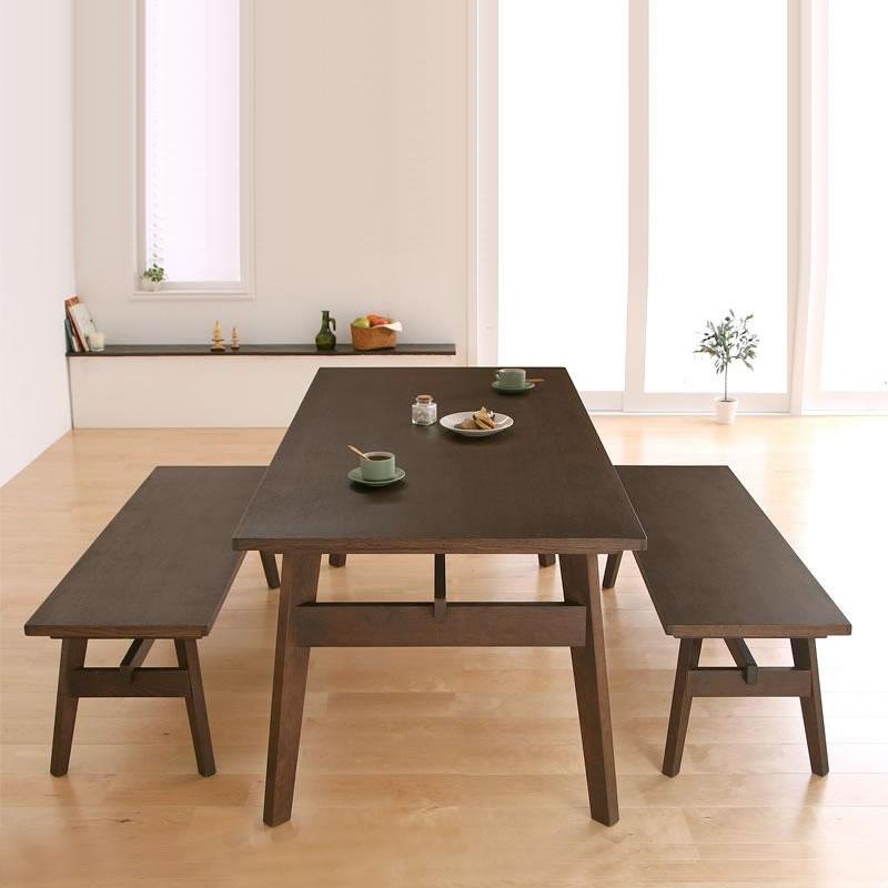 ソファダイニング 3点セット(テーブル+ベンチ2脚) W160 天然木北欧スタイル | 