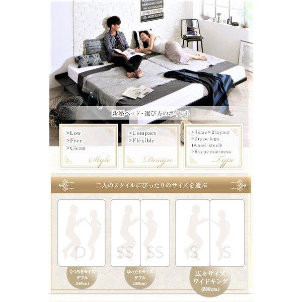 デザインボードベッド クイーン(SS×2) フレーム幅160 フランスベッド マルチラススーパースプリングマットレス付 木脚タイプ フルレイアウト | フランスベッド | 02