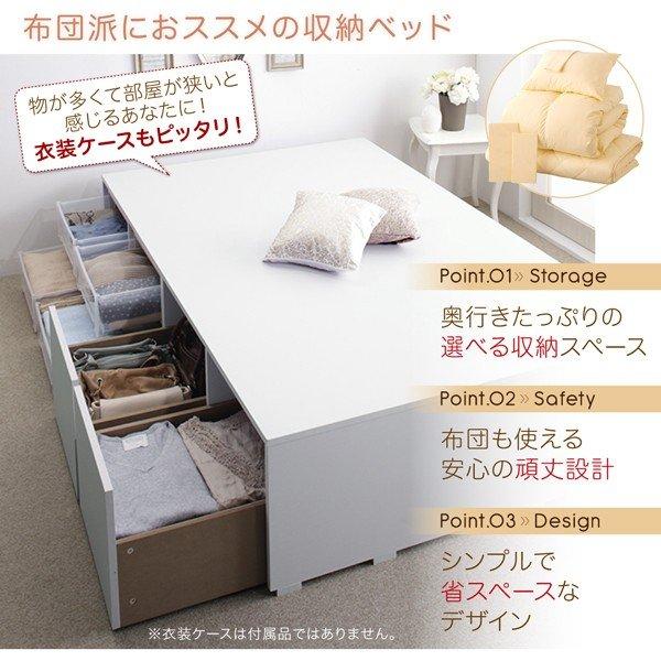 ベッドフレームのみ 布団ベッド 収納 大容量 シングル 引出し2杯 ハイタイプ |  | 02