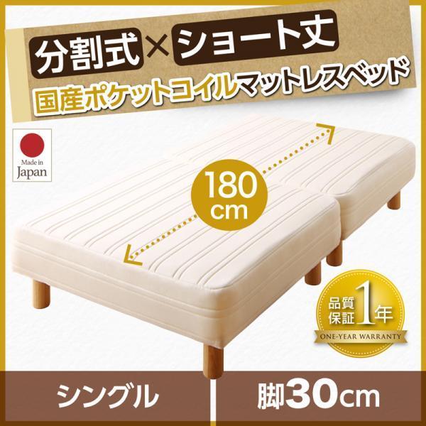 マットレスベッド ショート丈分割式 国産ポケット シングル ショート丈 脚30cm |  | 20
