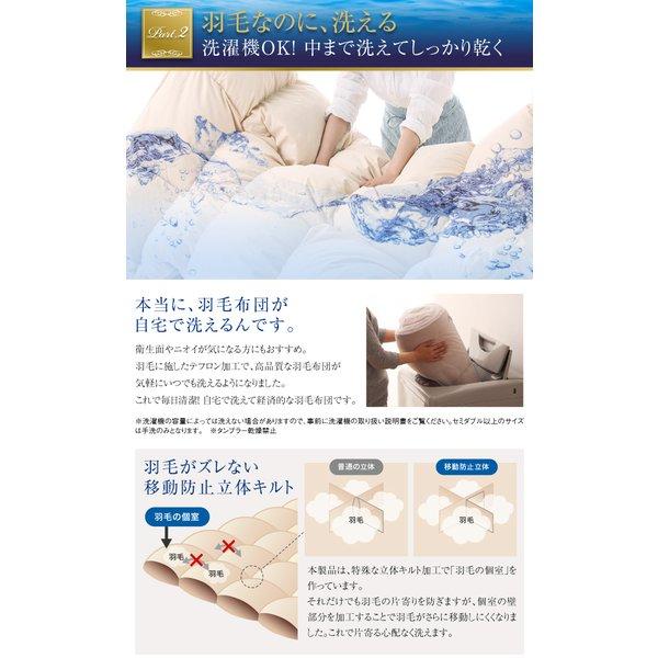 羽毛布団 フランス産ダックダウン90％ ベッドタイプ セミダブル8点セット エクセルゴールドラベル 洗える |  | 07