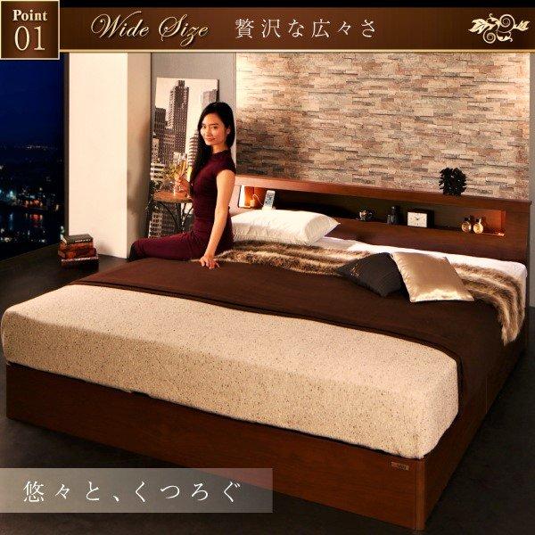 クイーンベッド ベット 収納 ボンネルコイル ライトタイプ 高級ウォルナット材 ワイドサイズ |  | 04