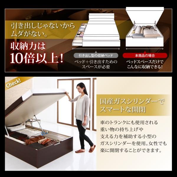 ベッドフレームのみ ベッド 跳ね上げ 収納 縦開き クイーン SS×2 棚 照明・ 組立設置付 |  | 07