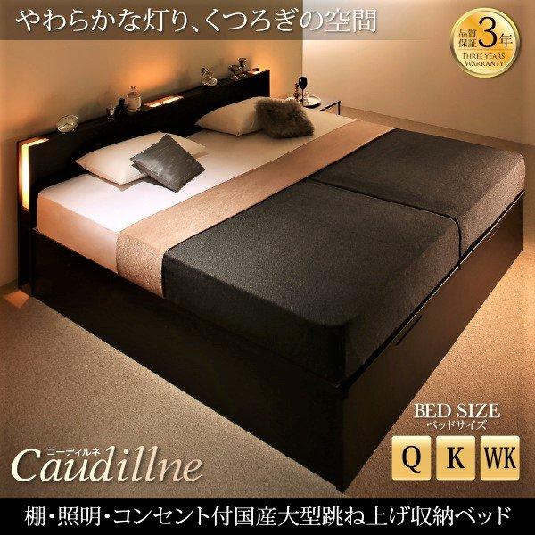 お買得】クイーンサイズ ドリームベッド 跳ね上げ式 深収納 ベッド