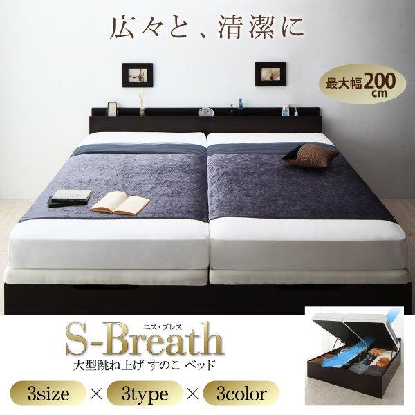 跳ね上げベッド クイーン(SS×2) ラージ フランスベッド マルチラススーパースプリングマットレス付 収納付きベッド 深型 連結 クイーン 縦開 | フランスベッド | 01