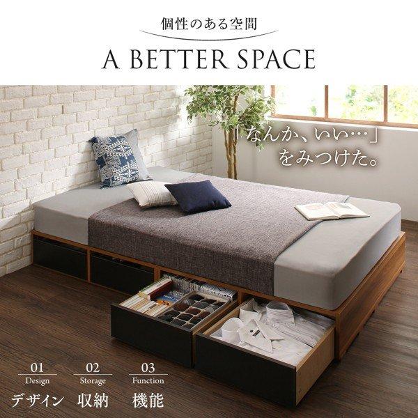 ベッド セミダブル スタンダードボンネルコイル 引き出し4杯 引き出し収納 |  | 02