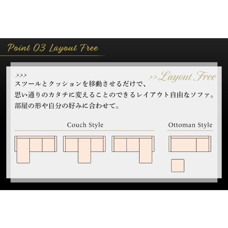 コーナーカウチソファ 【飲料】 3P レザー