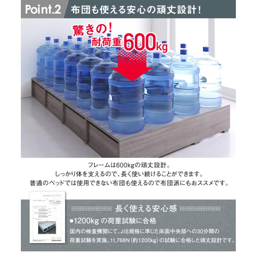 ベッド チェストベッド 大容量 ベッドフレームのみ ロータイプ 引き出し2杯 シングル |  | 06