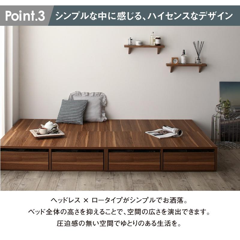 ベッド チェストベッド 大容量 ベッドフレームのみ ロータイプ 引き出し2杯 シングル |  | 07