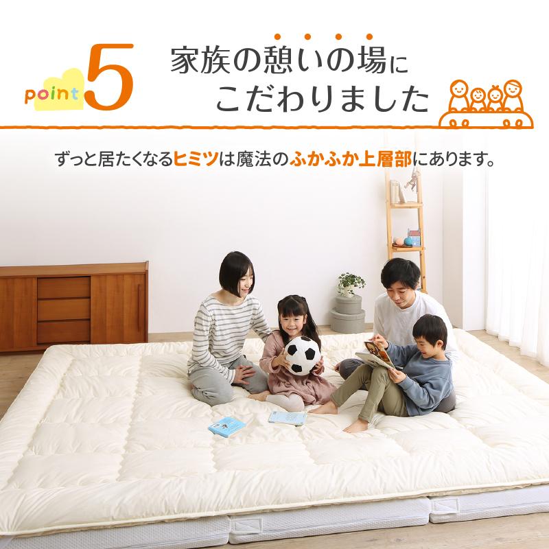マットレス ワイドキング ファミリー 大きい 大きいサイズ  子供 家族 5人 4人 3人 布団 敷き布団 敷布団 収納 極厚 マットレスセット 幅200cm 厚さ9cm |  | 16