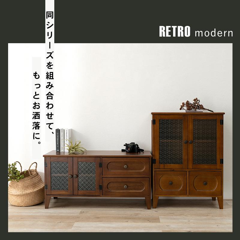 TV台 レトロ 両扉 90×40×45cm ブラウン : LANRANヤフー店 - 通販