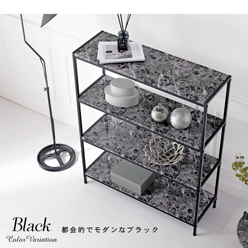 オープンラック 大理石調 90×30×109cm ブラック |  | 16