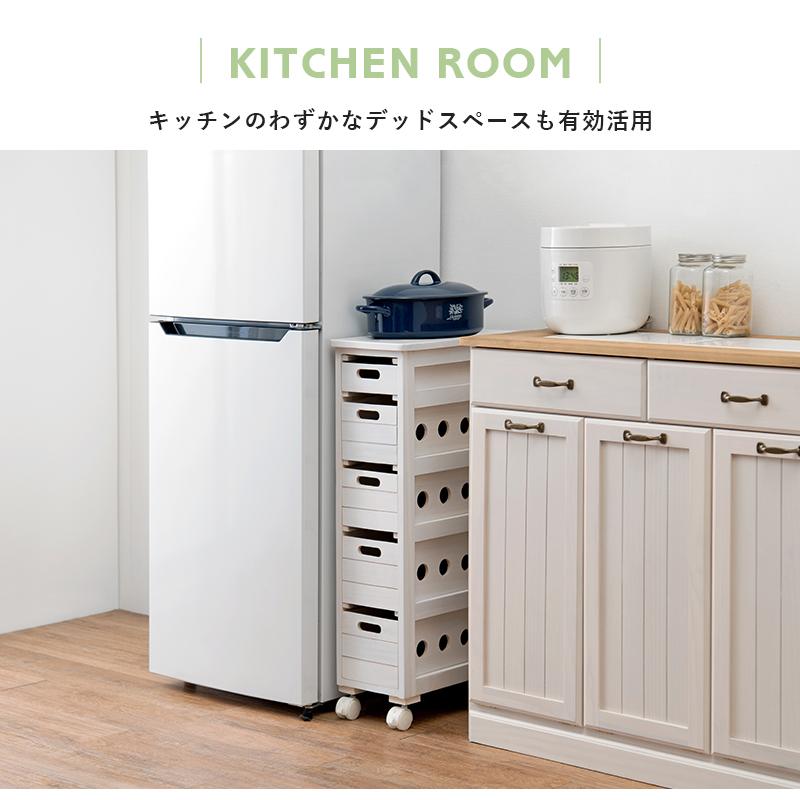 ストッカー 引き出し5段 ロゴなし 20×40×79cm ライトブラウン |  | 07