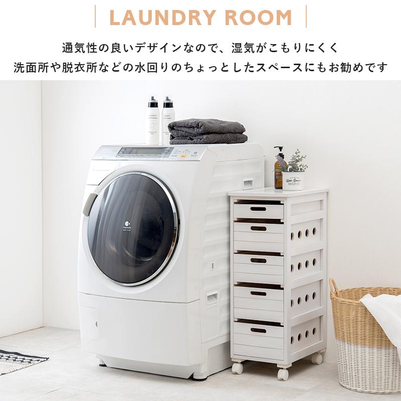 ストッカー 引き出し5段 ロゴなし 30×40×79cm ライトブラウン |  | 06