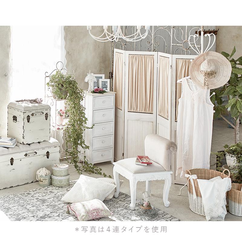 パーテーション ギャザーカーテン 40×148cm×3連 アンティークホワイト |  | 07