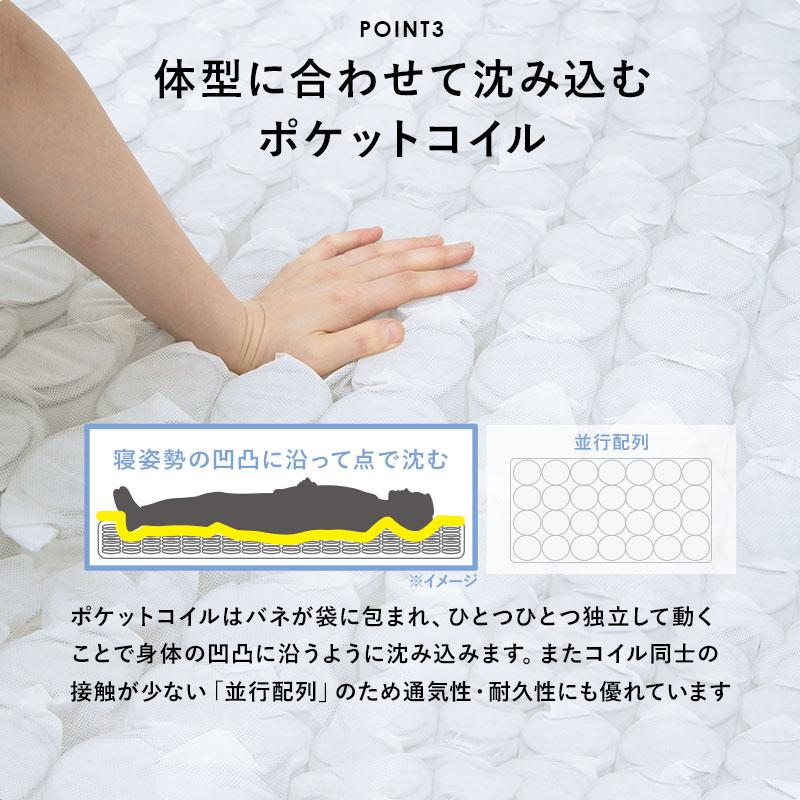 ポケットコイルマットレスベッド セミシングルショート ホワイト |  | 09