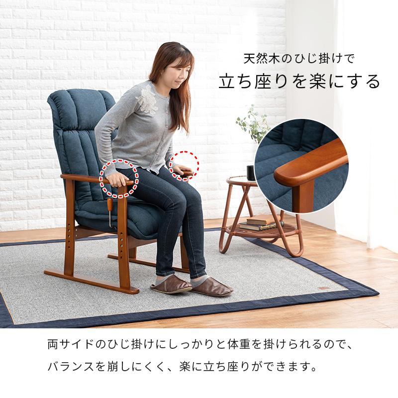 高座椅子 ヘッドリクライニング 58×70×106cm ネイビー |  | 13