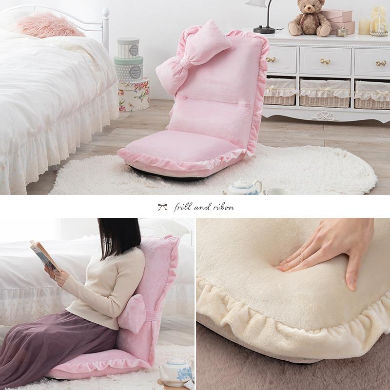 座椅子 リボン付きタイプ 47×70×65cm ベージュ |  | 03