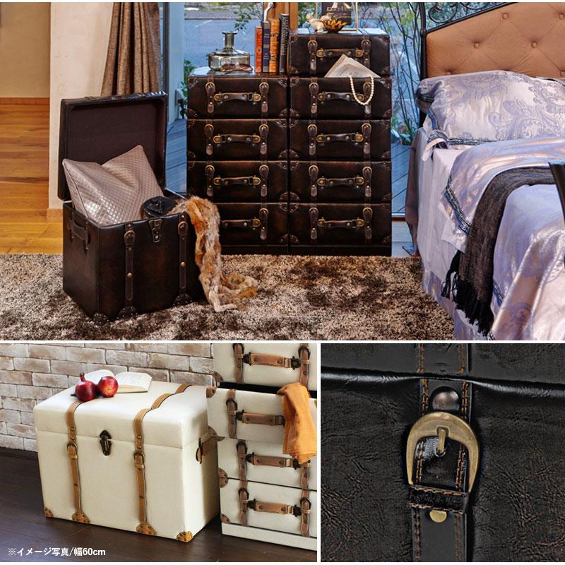 収納スツール 幅40cm 40×36×41cm ダークブラウン : LANRANヤフー店