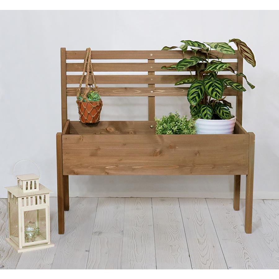 プランタースタンド プランター フラワースタンド 花台 木製 天然木製 チェア型プランタースタンド 幅80cm | ブランド登録なし | 04