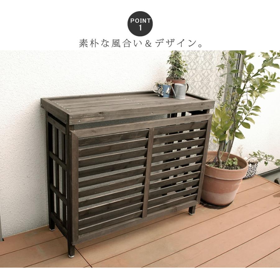 室外機カバー エアコン 木製  逆ルーバー 節電 省エネ |  | 03
