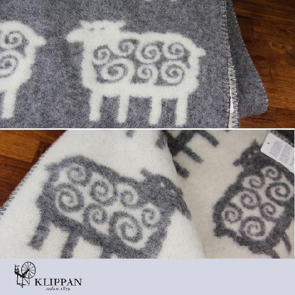 KLIPPAN（クリッパン） ウール ハーフブランケット ヒツジ 北欧 90cm