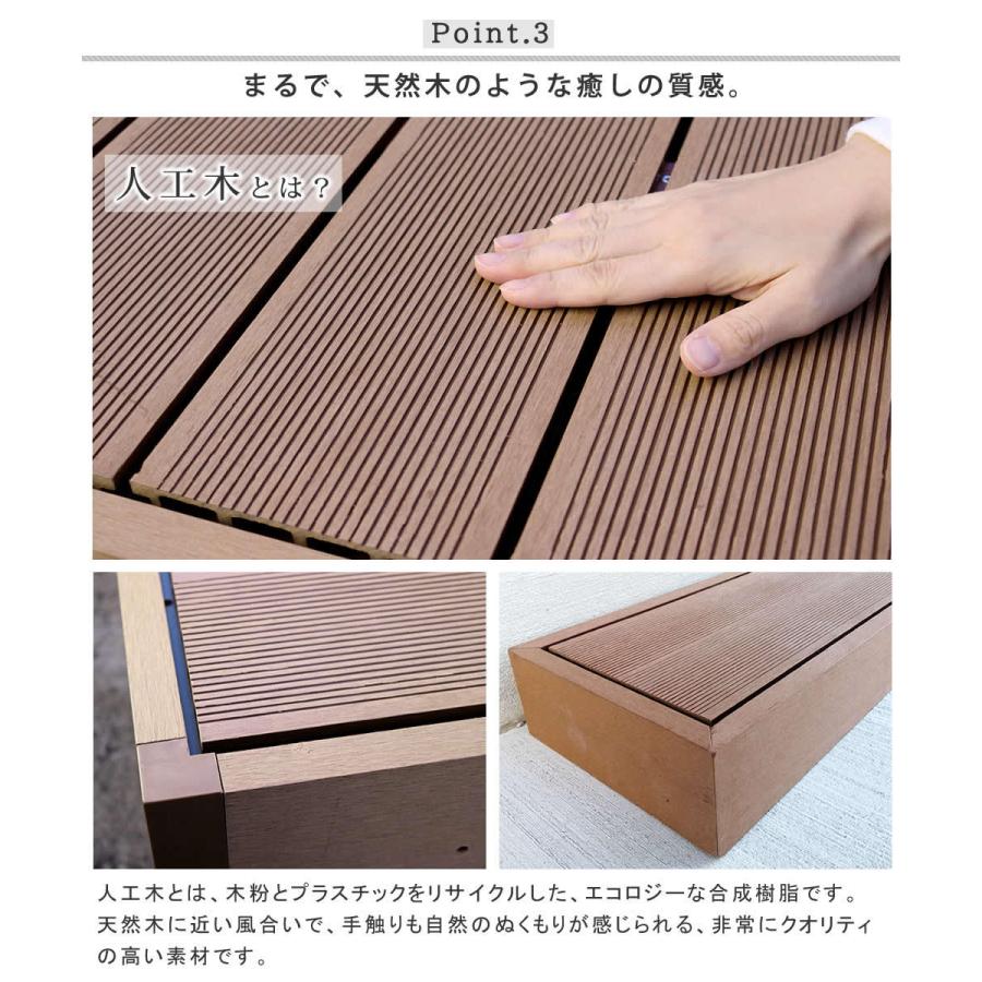 人工木ウッドデッキ ecofeel（エコフィール）4台　ステップ・フェンスセット PWDE-4P-SFSET｜lanran｜04