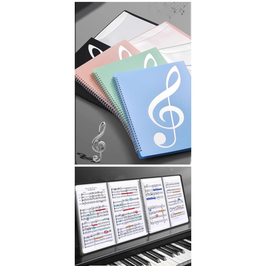 楽譜ファイル ４面見開き A4/A3 サイズ TypeB 20ページ 4ページ×5ファイル 譜面ファイル バンドファイル クリアファイル 書き込み リングタイプ 吹奏楽部 |  | 03