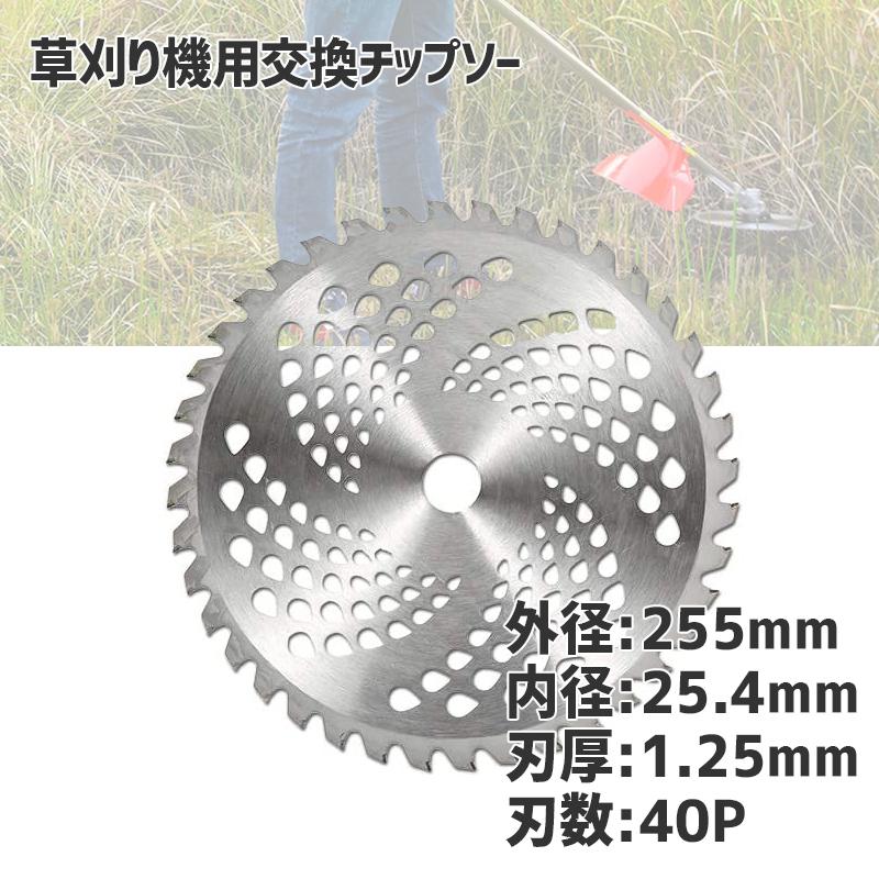 チップソー 替刃 100枚セット 交換 刃こぼれ 草刈機 草刈り機 255mm×40P 草刈刃 チップソー 100枚組|lantec|03