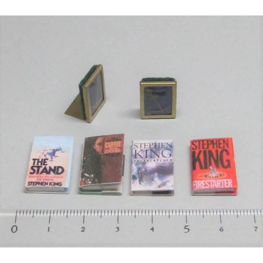 12分の1サイズ アメリカ製豆本4冊とブックエンド スティーブン・キング