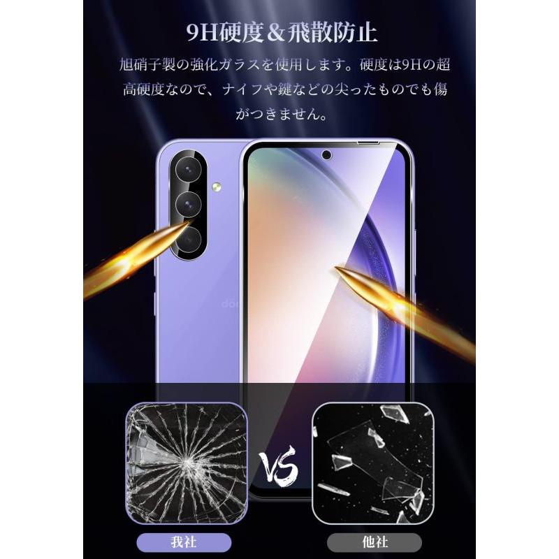 Galaxy A54 5G対応 ガラスフィルム「4枚セット」Galaxy A54用 ガラスフィルム +Galaxy A54対応 カメラフィルム Gal｜lanui｜03