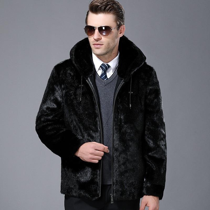 安いショップ ミンク風コート ファー コート メンズ ジッパー フード ブラック 男性 紳士 レザー風 ウォーム ジャケット ボア クリアランス買付 Ssl Daikyogo Or Jp
