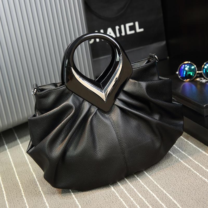 レザーハンドバッグ 韓国 韓国 大容量 ブラック レッド シンプル ブラック レディース おしゃれ メンズファッション Lanui 高