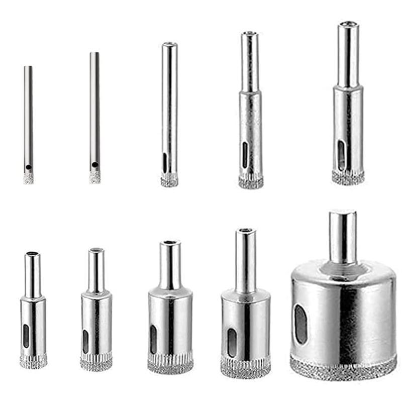 10本組 ダイヤモンドホールソー ガラスドリル コアビッ ホールソー ガラス タイル 穴あけ 加工 切削 研削 工具 超硬 4mm 5mm