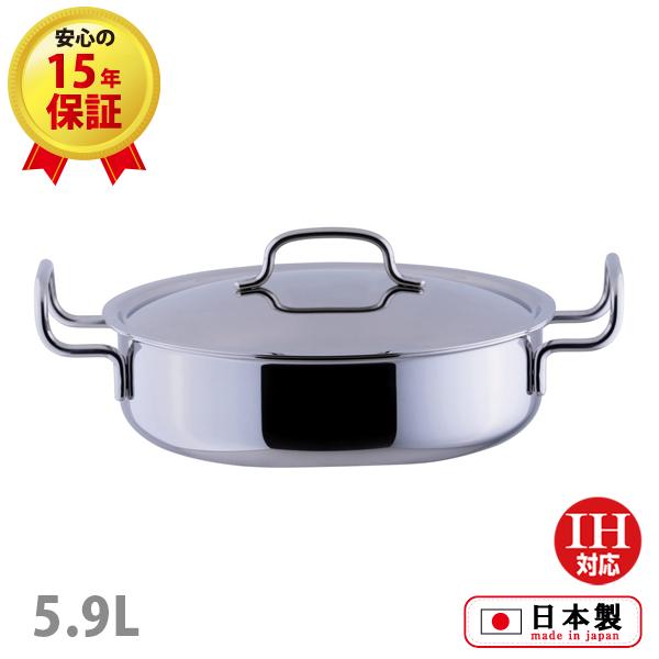 ジオ・プロダクト 浅型両手鍋28cm(GEO-28S)5.9L 浅鍋 煮込み ポット お