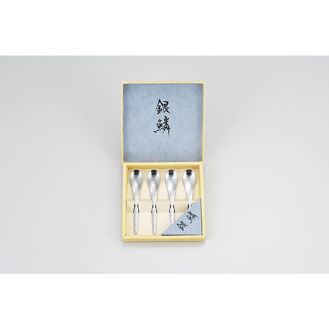 銀鱗 コーヒースプーン4pcセット(GR-106)和風 槌目模様 銀鱗 コーヒースプーン4pcセット(GR-106)和風 槌目模様