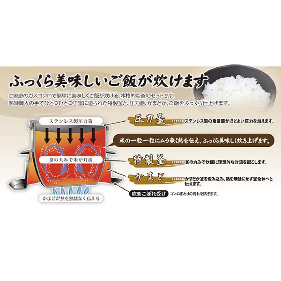 ウルシヤマ金属工業 釜炊き三昧極 3合炊き (KZK-3) 1.9L 内寸15cm