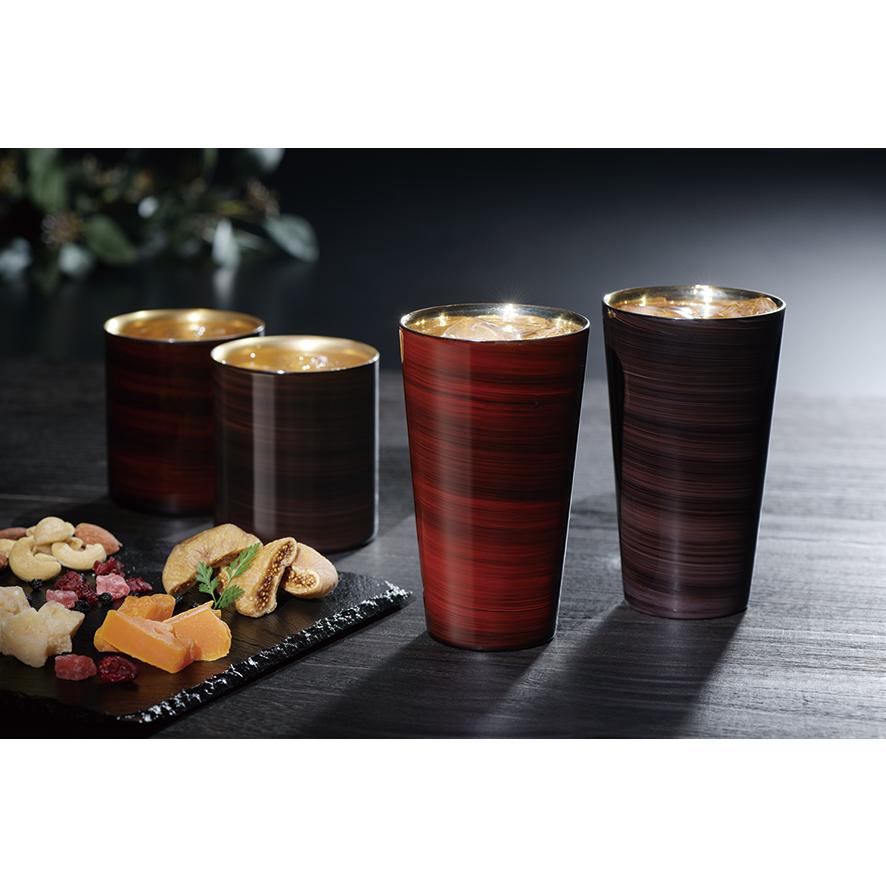 漆磨 ストレートタンブラー 紫影(TS-12)300ml 二重構造 ステンレス 漆 酒器 山中漆器 卓上 和モダン 【日本製】  メーカー直営 正規代理店の画像
