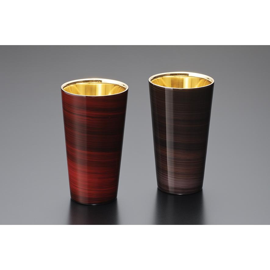 漆磨 ストレートタンブラー2pc 暁月・紫影(TS-15)300ml 二重構造 ペア 