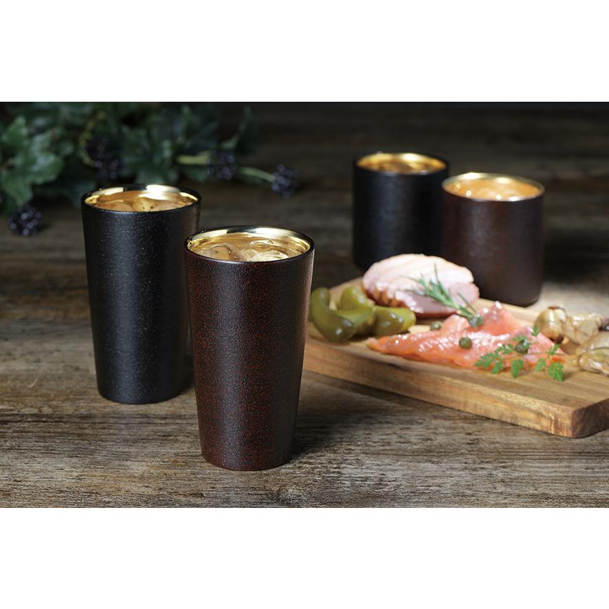 漆磨 ストレートタンブラー 朧・黒(TS-22)300ml 二重構造 ステンレス 漆 酒器 山中漆器 卓上 和モダン 【日本製】  メーカー直営 正規代理店の画像